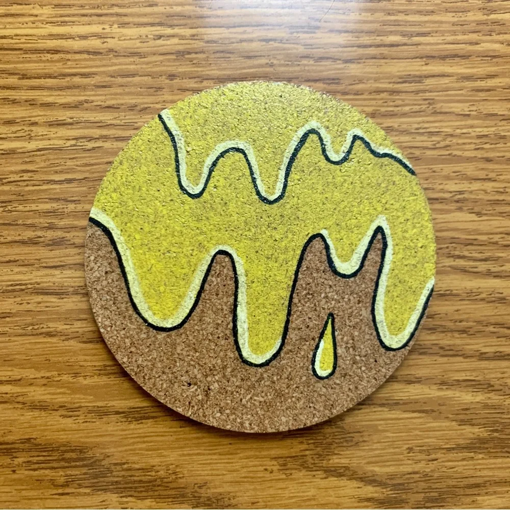 Multicolor Grime Drip Cork Coasters Lot of 9